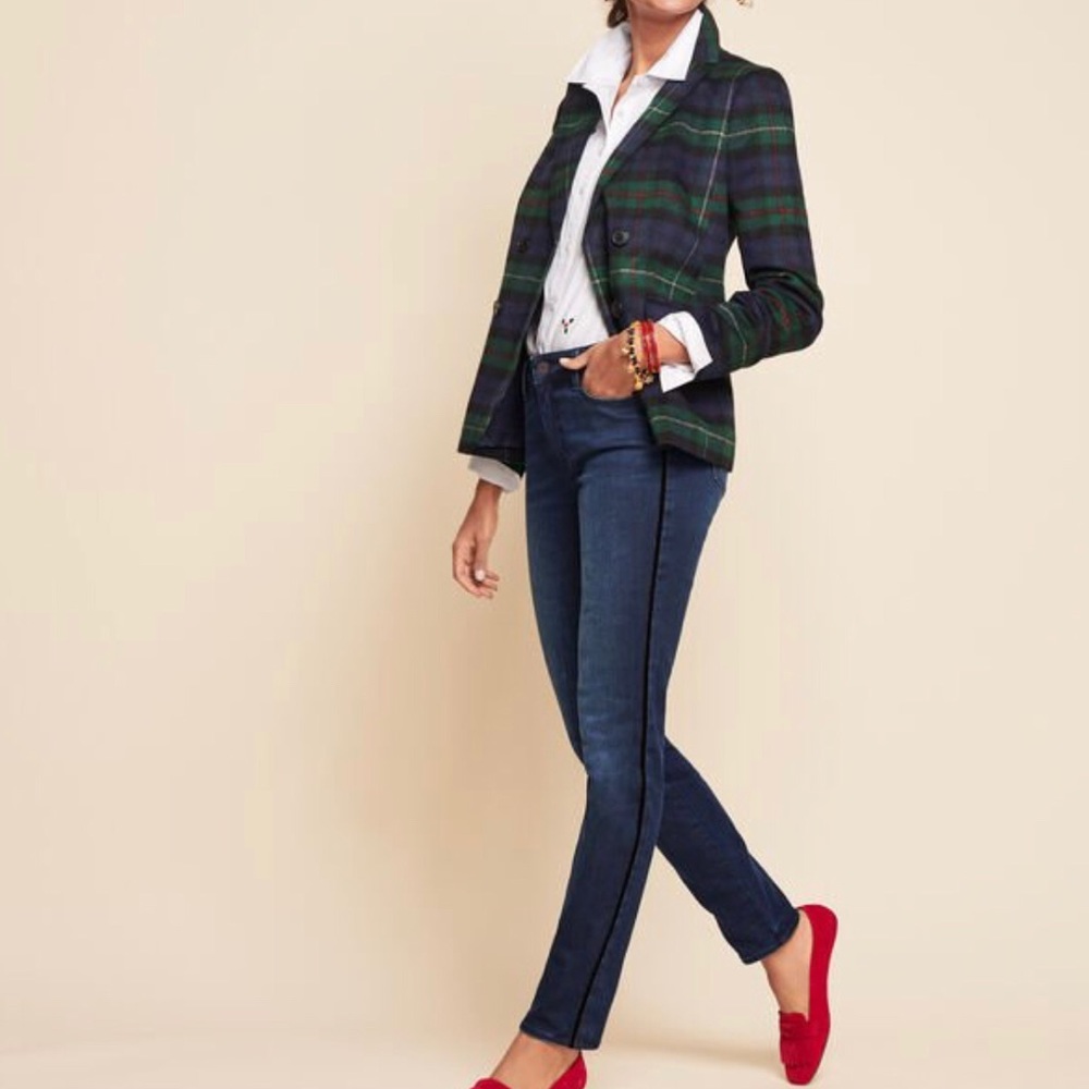 TALBOTS Plaid Blazer Jacket Wool Blend Button Front Size 12 NWOT Preppy Office - Picture 7 of 10